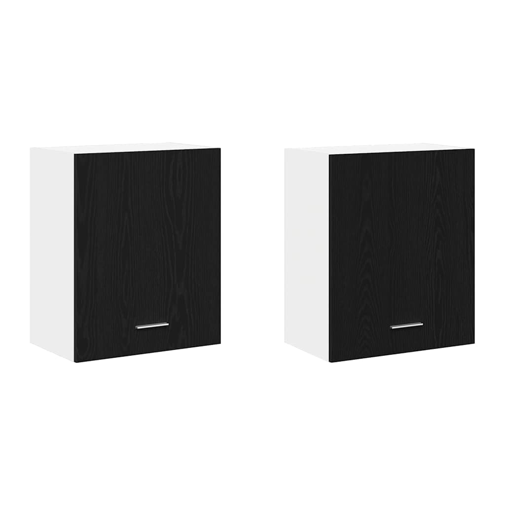 Hängeschränke mit Regal 2 pcs Schwarze Eiche 100 x 31 x 60 cm