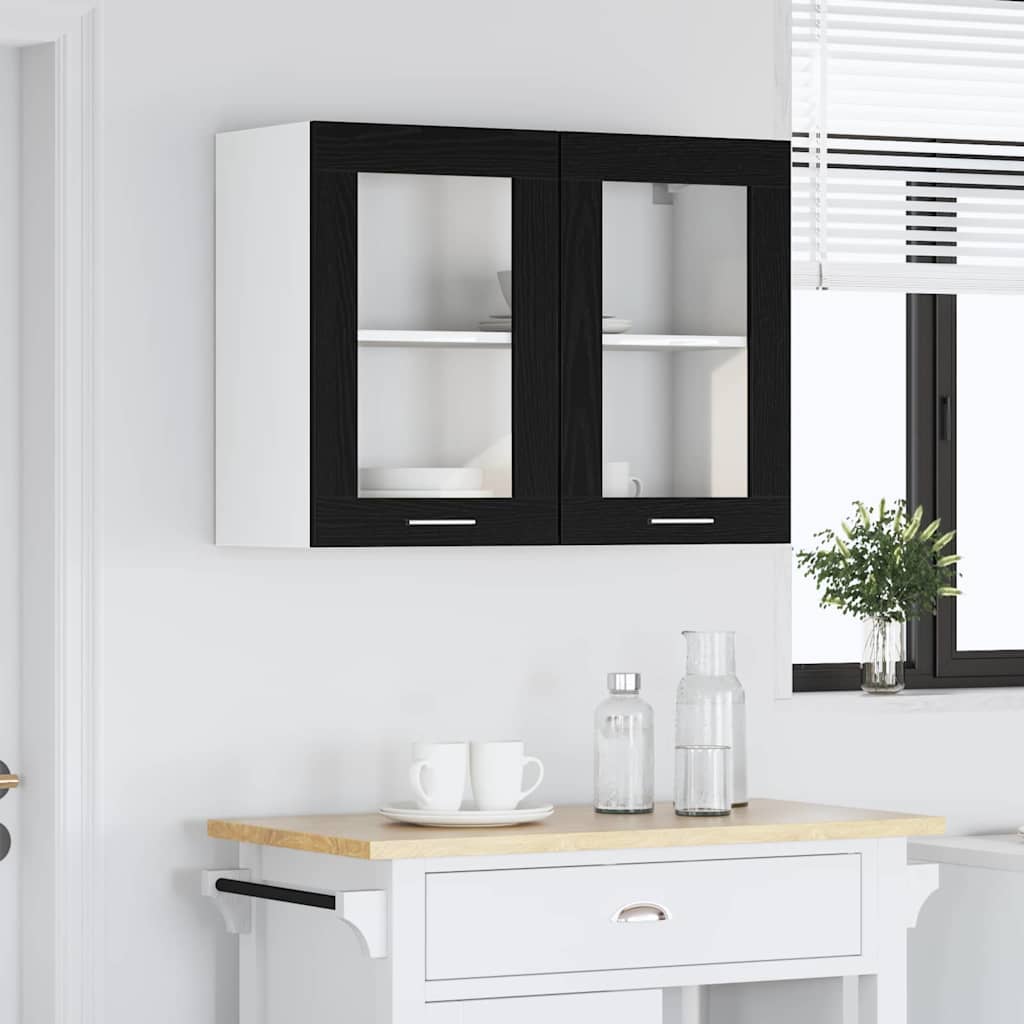 Hängeschrank Lyon Schwarz Eichen-Optik 80 x 31 x 60 cm