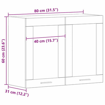 Hängeschrank Lyon Schwarz Eichen-Optik 80 x 31 x 60 cm