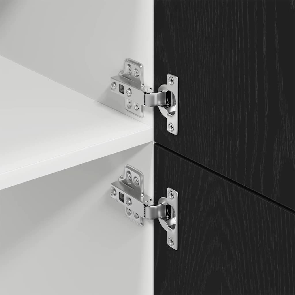 Kühlschrankschrank mit Regal Schwarze Eiche 60 x 57 x 207 cm