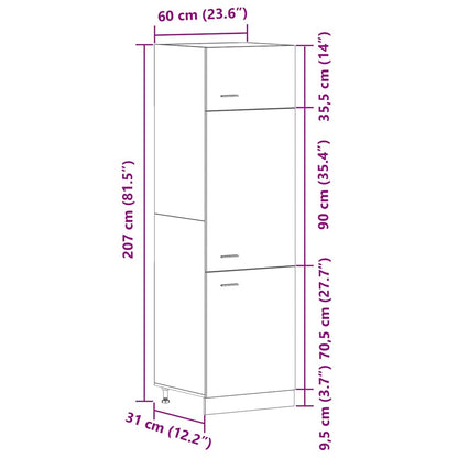 Hängeschrank Lyon Schwarz Eichen-Optik 60 x 31 x 207 cm