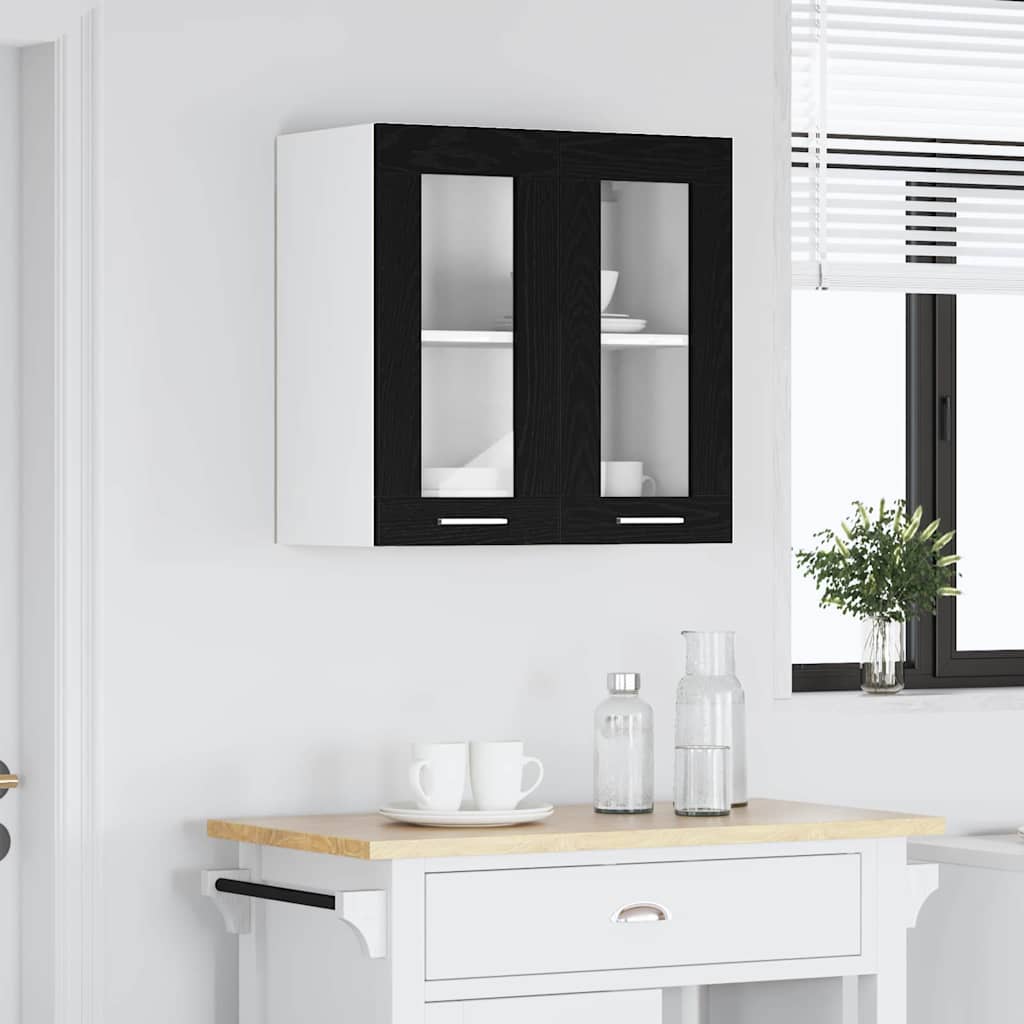 Hängeschrank Schwarz Eichen-Optik 60 x 31 x 60 cm Holzwerkstoff