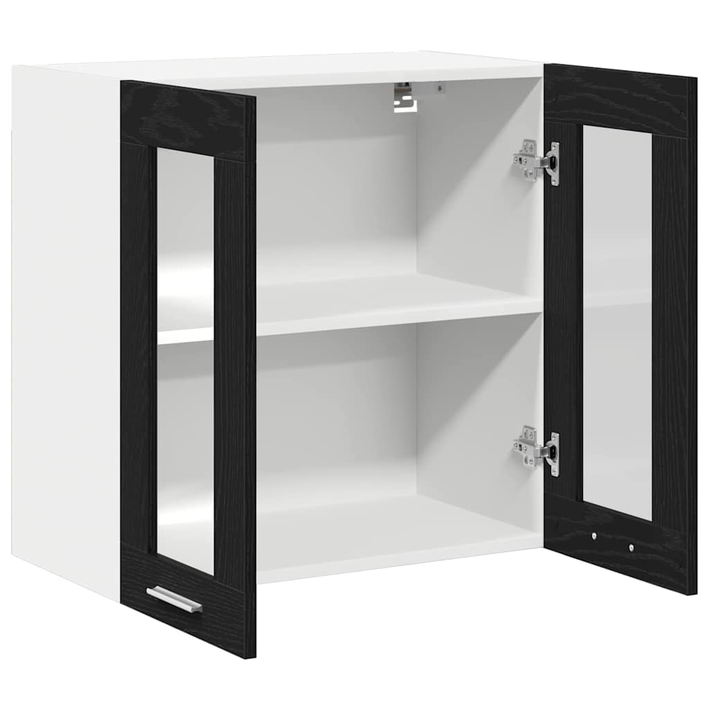 Hängeschrank Schwarz Eichen-Optik 60 x 31 x 60 cm Holzwerkstoff