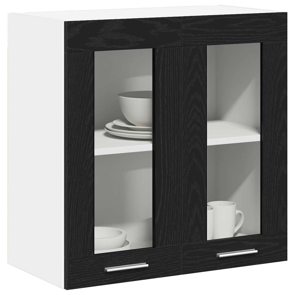 Hängeschrank Schwarz Eichen-Optik 60 x 31 x 60 cm Holzwerkstoff