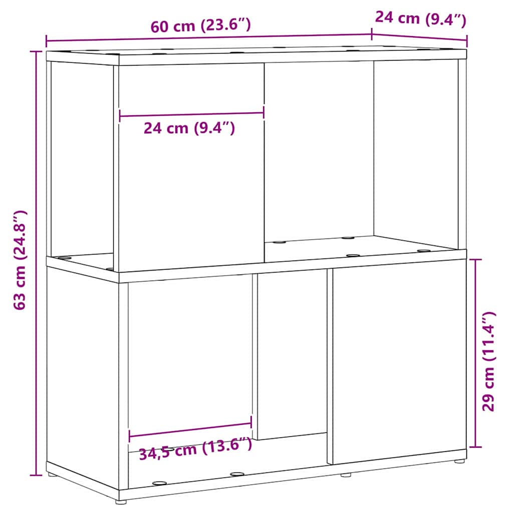 TV-Schrankset 60 x 24 x 63 cm Schwarz Holzwerkstoff
