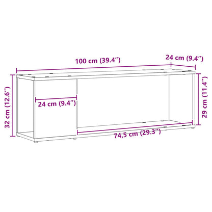 TV-Schrankset 100 x 24 x 63 cm Schwarz Holzwerkstoff