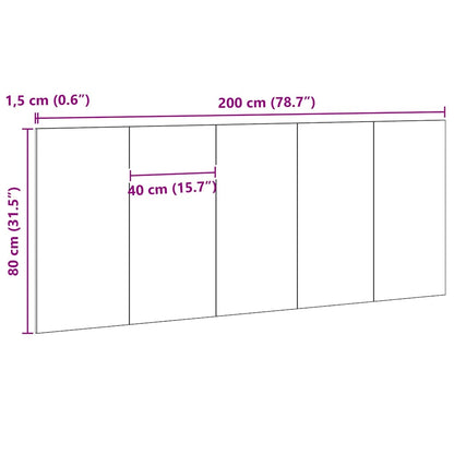 Bettkopfteil Schwarz Eichen-Optik Holzwerkstoff