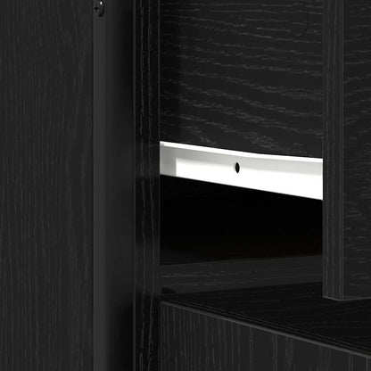Sideboard Schwarz Eichen-Optik 70 x 30 x 80 cm Holzwerkstoff
