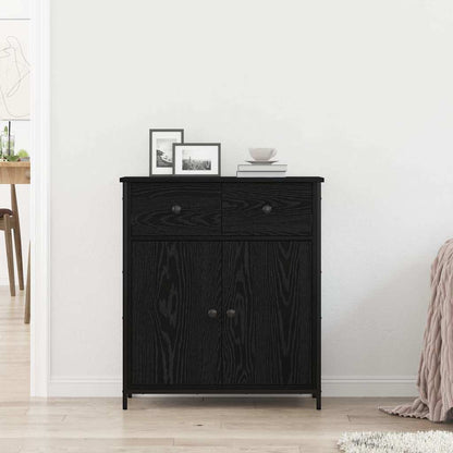 Sideboard Schwarz Eichen-Optik 70 x 30 x 80 cm Holzwerkstoff