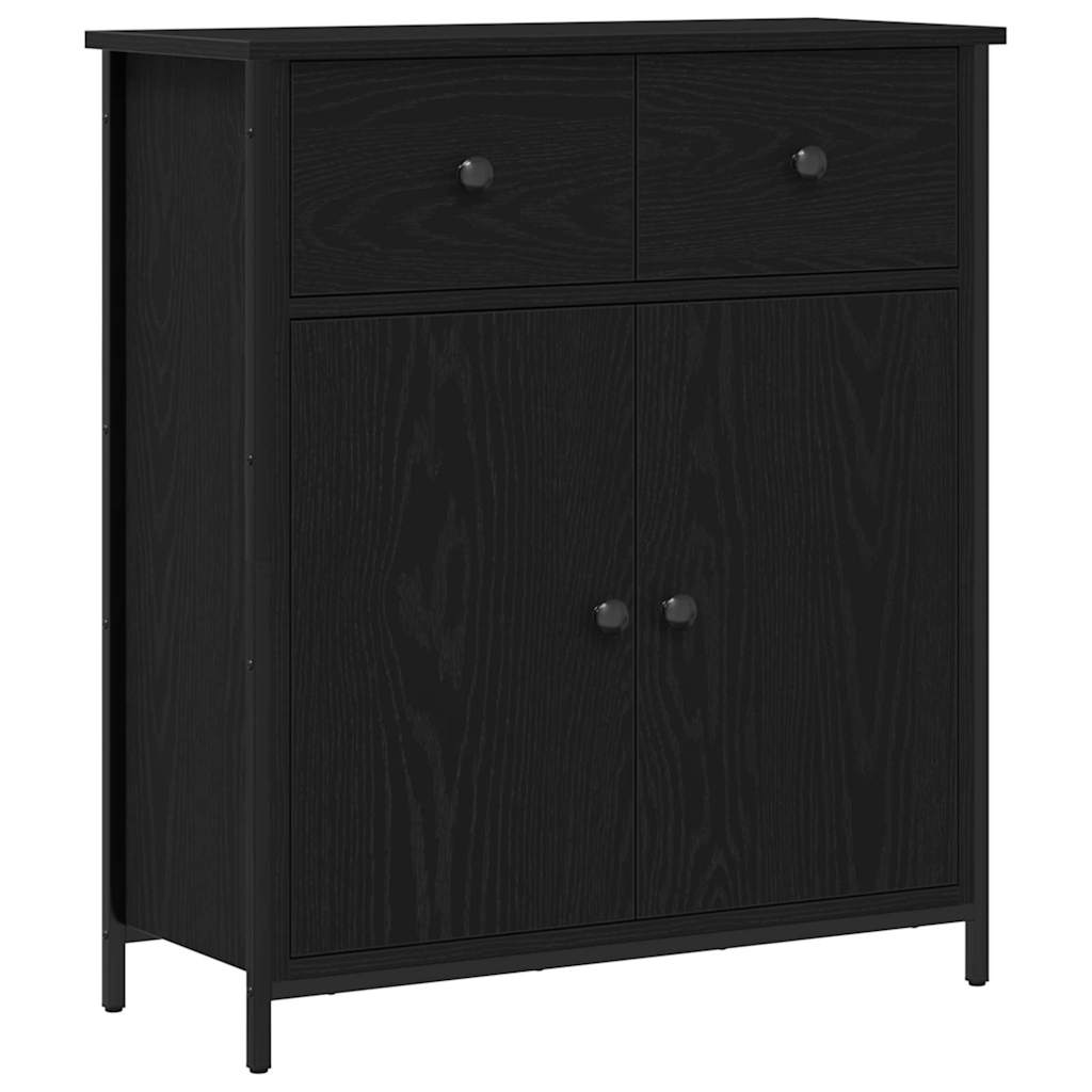 Sideboard Schwarz Eichen-Optik 70 x 30 x 80 cm Holzwerkstoff