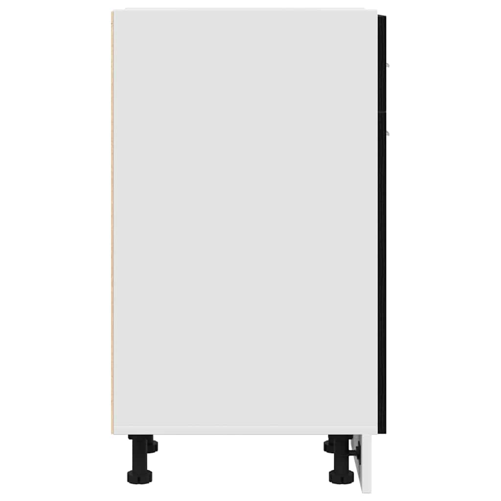 Schubladenunterschrank mit Schubladen Riga Schwarz Eichen-Optik