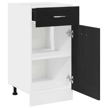 Hängeschrank Schwarz Eichen-Optik 40 x 46 x 81.5 cm