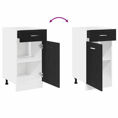 Hängeschrank Schwarz Eichen-Optik 40 x 46 x 81.5 cm