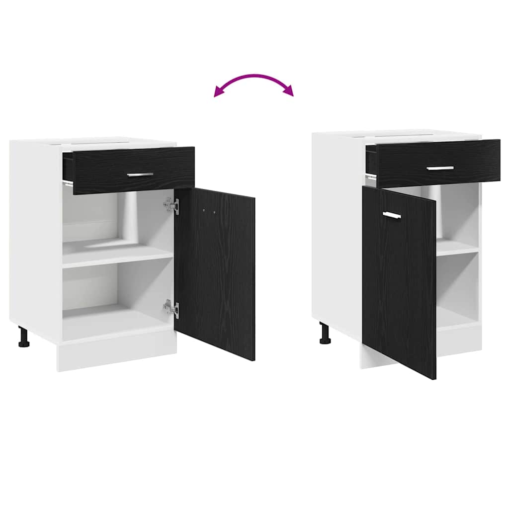 Hängeschrank Schwarz Eichen-Optik 50 x 46 x 81,5 cm