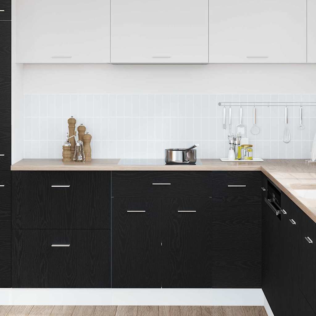 Schubladenunterschrank mit Schubladen Riga Schwarz Eichen-Optik