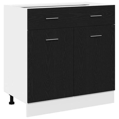 Hängeschrank Schwarz Eichen-Optik 80 x 46 x 81.5 cm