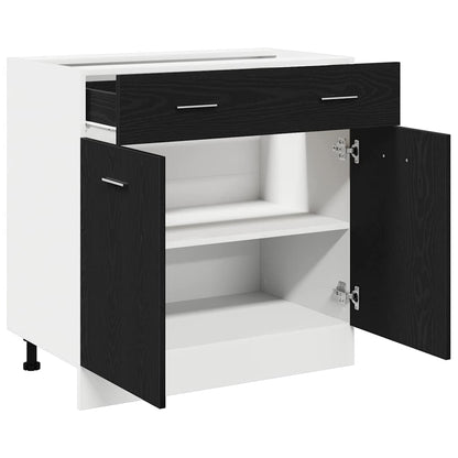 Hängeschrank Schwarz Eichen-Optik 80 x 46 x 81.5 cm