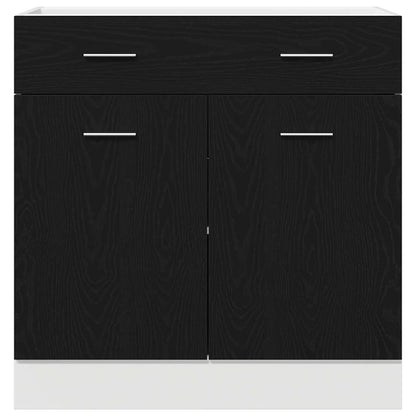 Hängeschrank Schwarz Eichen-Optik 80 x 46 x 81.5 cm