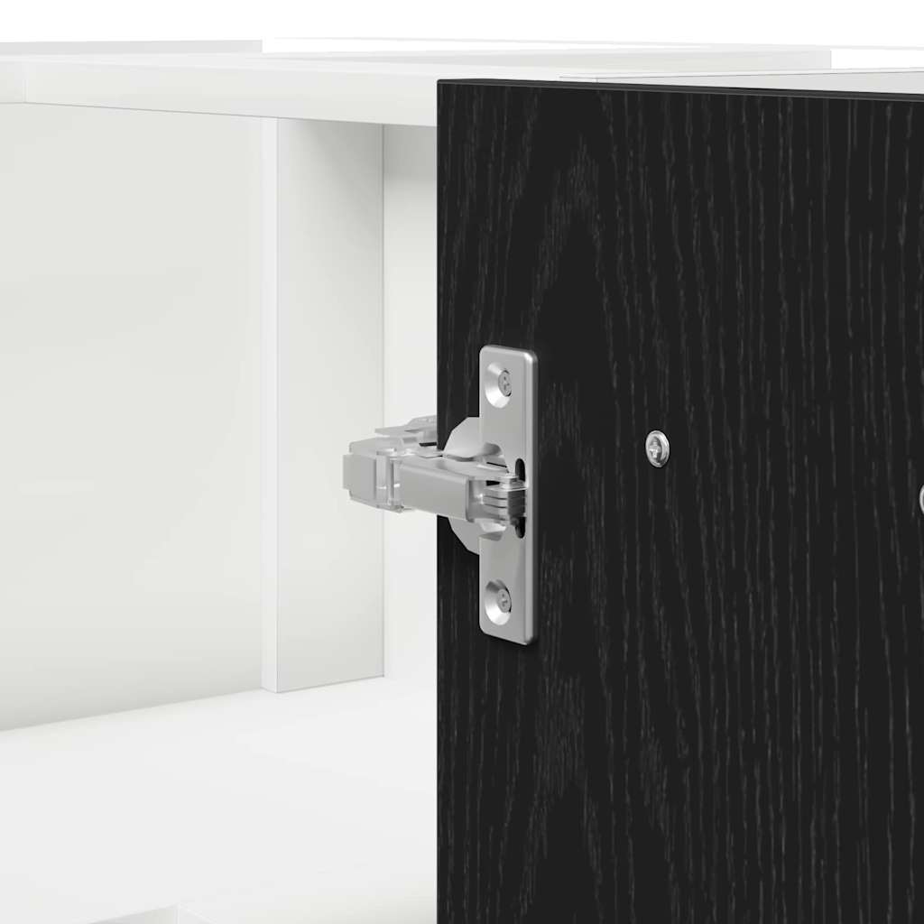 Eckunterbau-Schränkchen mit Regal Riga Schwarz Eichen-Optik