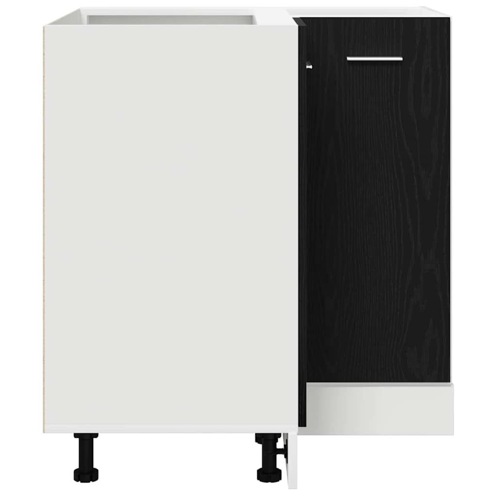 Eckunterbau-Schränkchen mit Regal Riga Schwarz Eichen-Optik