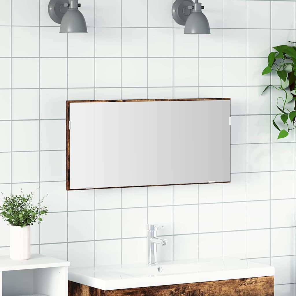 Spiegel Braun 80 x 37 cm Glas und engineered Holz