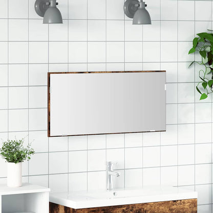 Spiegel Braun 80 x 37 cm Glas und engineered Holz