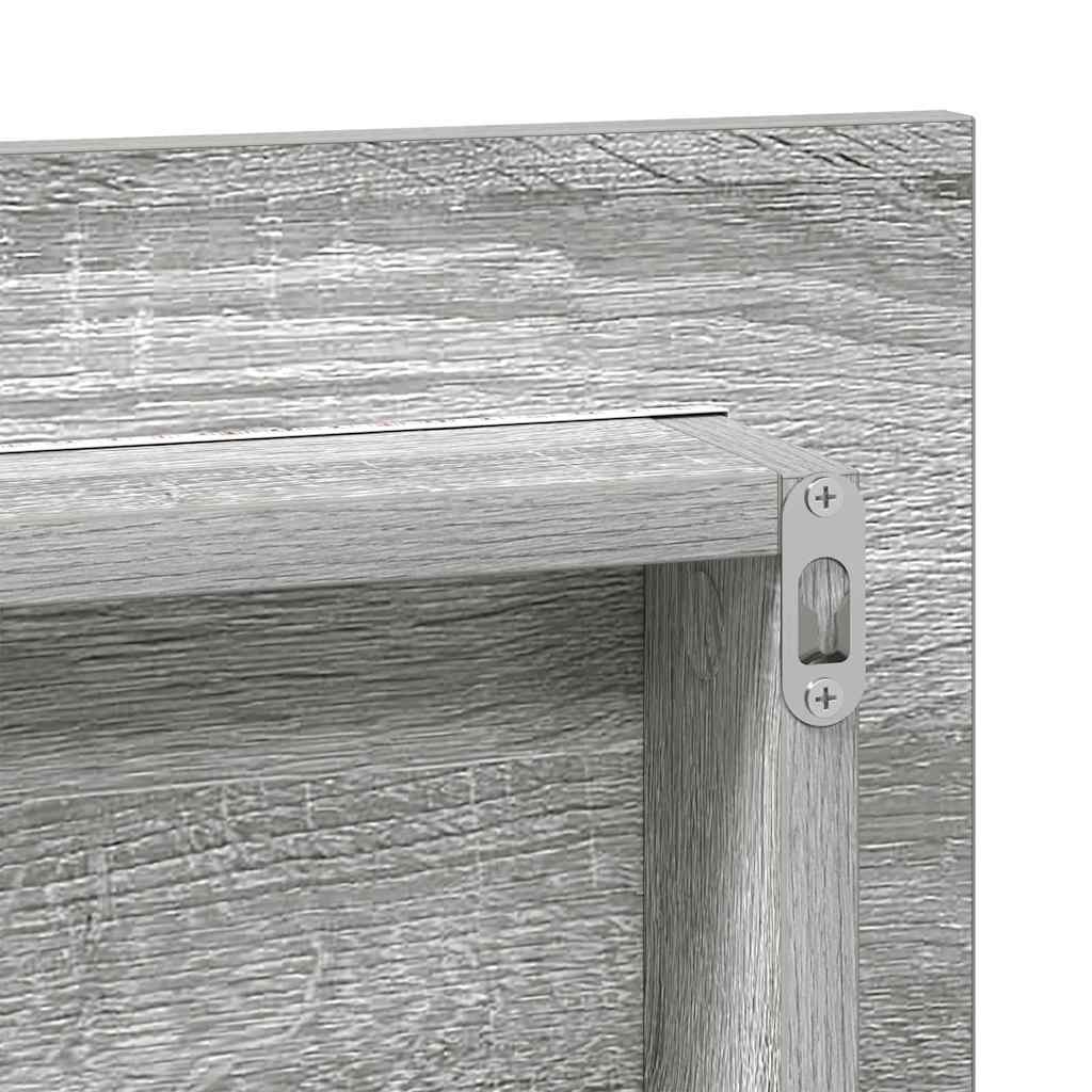 Spiegel Hellgrau Sonoma 80 x 37 cm Glas und engineered Holz