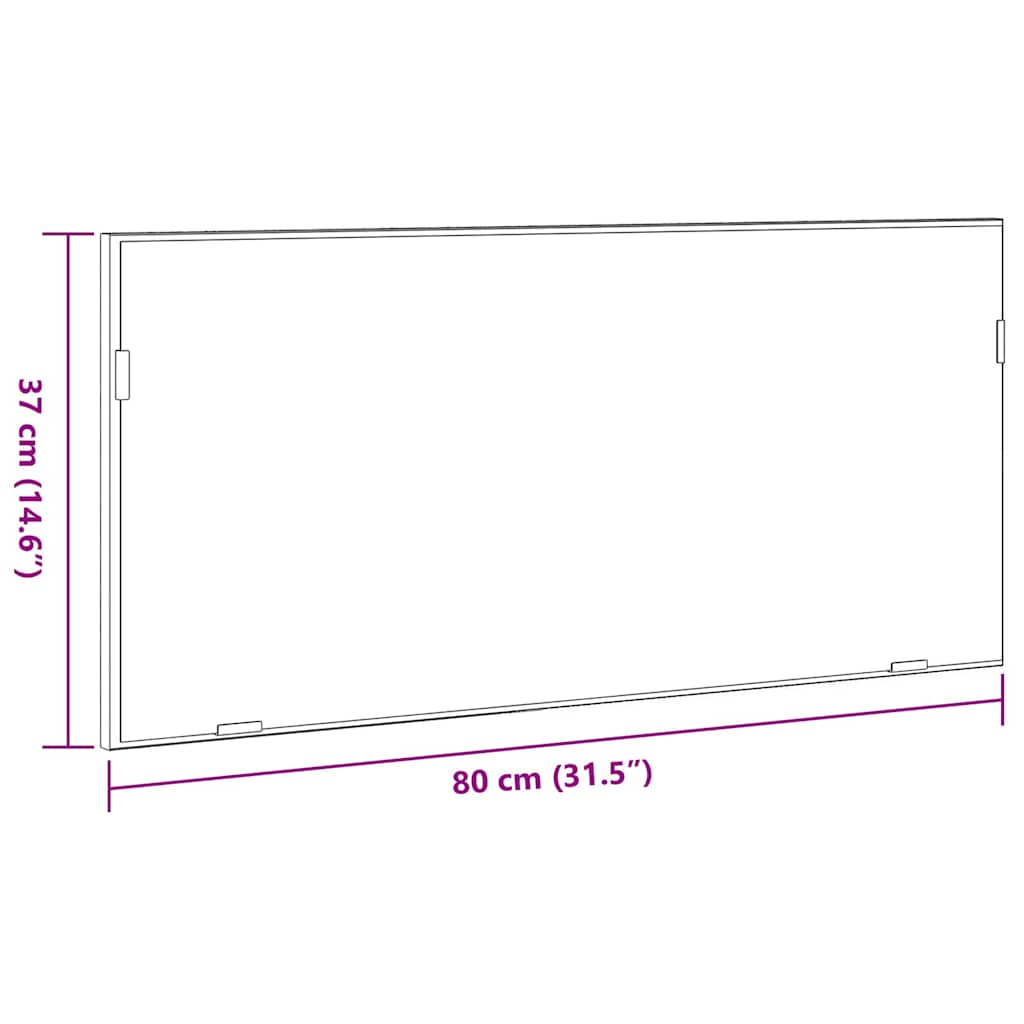 Spiegel Hellgrau Sonoma 80 x 37 cm Glas und engineered Holz