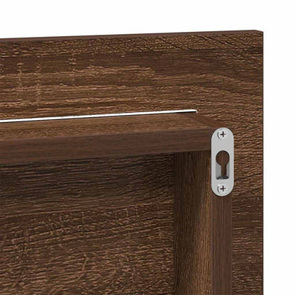 Spiegel Braun Eichen-Optik 80 x 37 cm Glas und engineered Holz