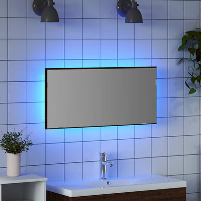 Spiegel Braun Eichen-Optik 80 x 37 cm Glas und engineered Holz