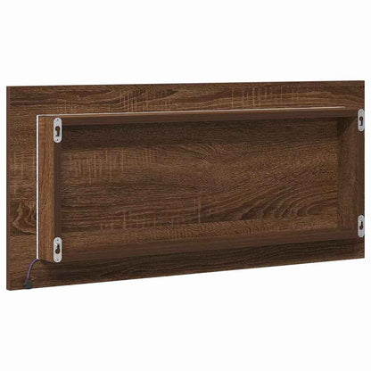 Spiegel Braun Eichen-Optik 80 x 37 cm Glas und engineered Holz
