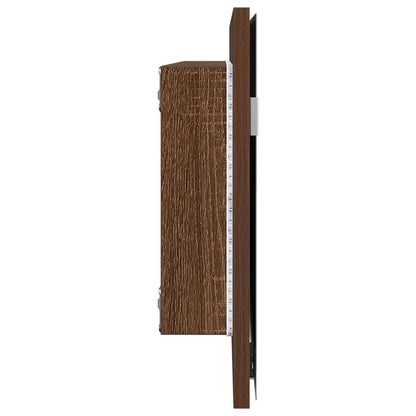 Spiegel Braun Eichen-Optik 80 x 37 cm Glas und engineered Holz