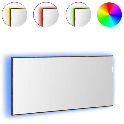 Spiegel Braun Eichen-Optik 80 x 37 cm Glas und engineered Holz