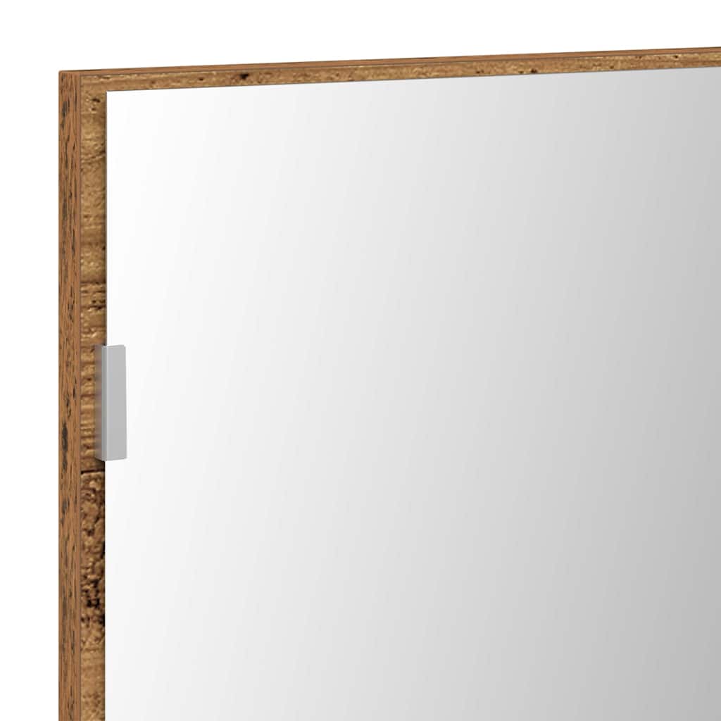 Spiegel Altholz 80 x 37 cm Glas und engineered Holz