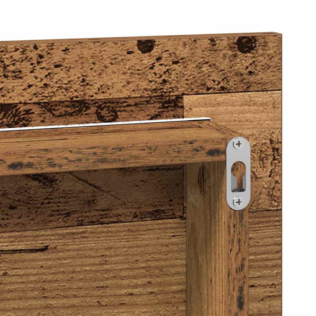 Spiegel Altholz 80 x 37 cm Glas und engineered Holz