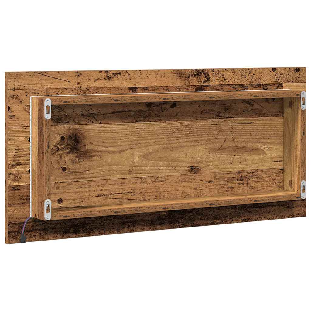 Spiegel Altholz 80 x 37 cm Glas und engineered Holz