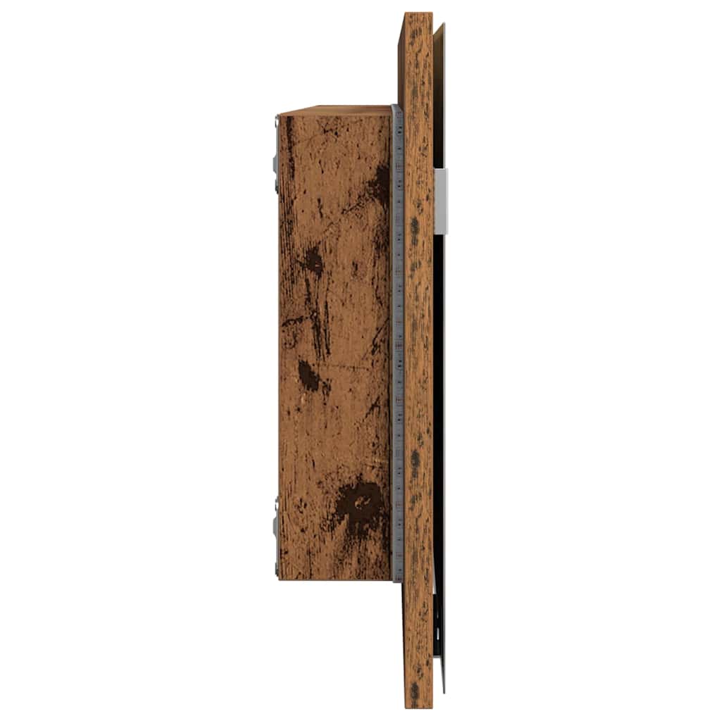 Spiegel Altholz 80 x 37 cm Glas und engineered Holz