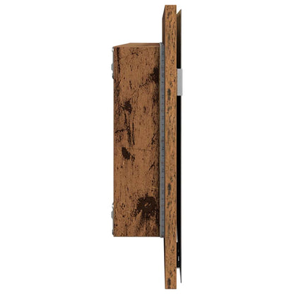 Spiegel Altholz 80 x 37 cm Glas und engineered Holz