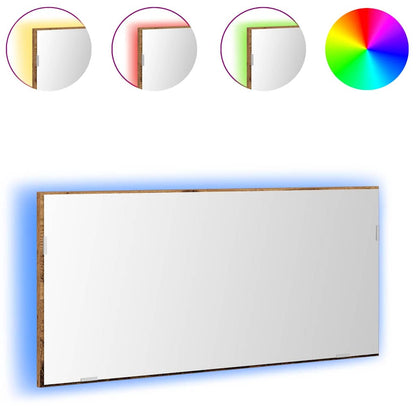 Spiegel Altholz 80 x 37 cm Glas und engineered Holz