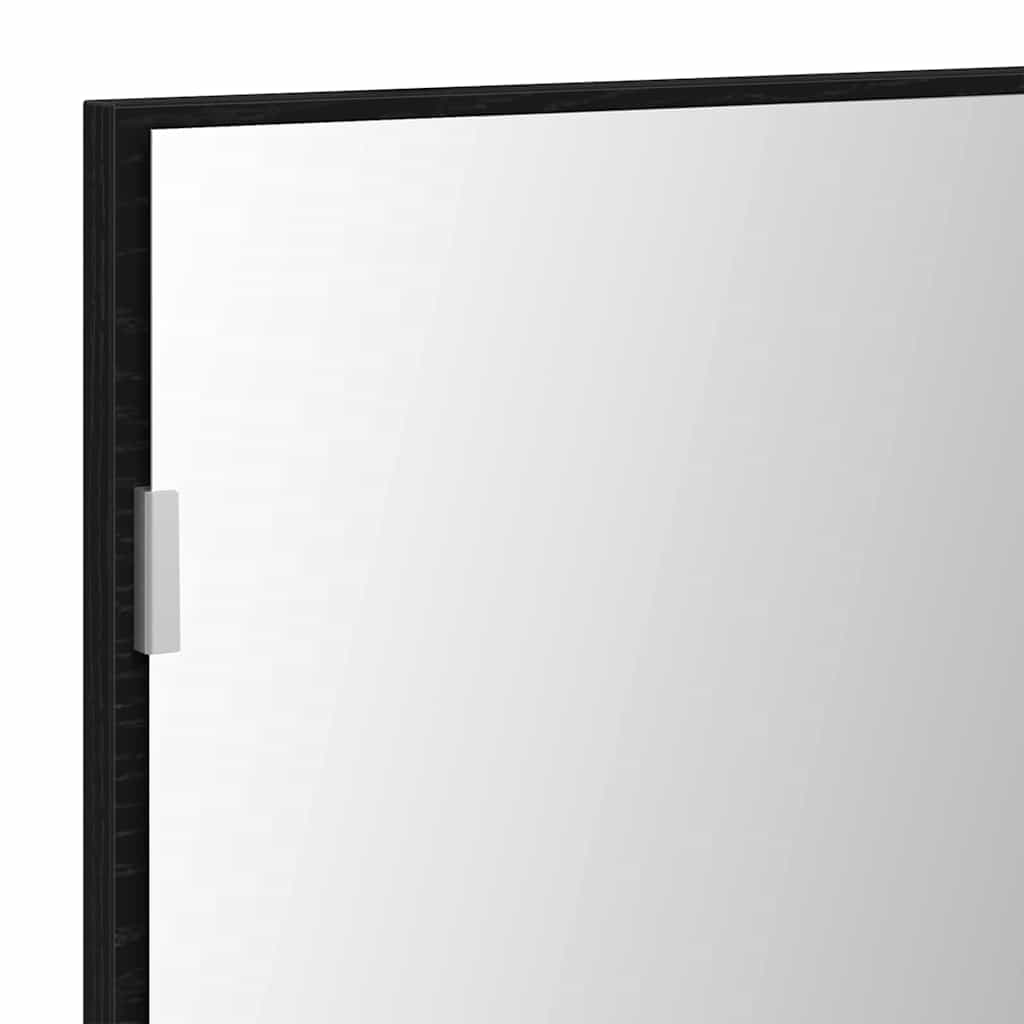 Spiegel Schwarz Eichen-Optik 80 x 37 cm