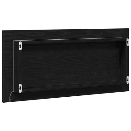 Spiegel Schwarz Eichen-Optik 80 x 37 cm