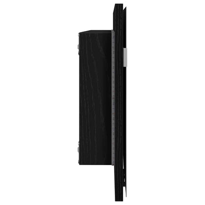 Spiegel Schwarz Eichen-Optik 80 x 37 cm