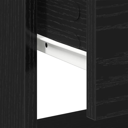Nachttisch Schwarz Eichen-Optik 45 x 34 x 44 cm Holzwerkstoff