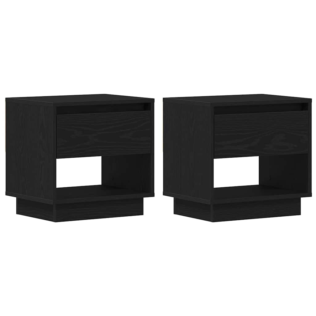 Nachttisch 2 pcs Schwarze Eiche 45 x 34 x 44 cm Holzwerkstoff