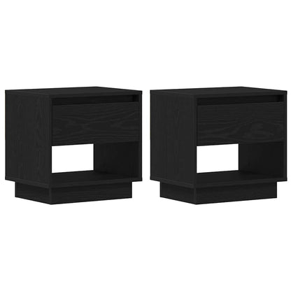Nachttisch 2 Stk. Schwarz Eichen-Optik 45 x 34 x 44 cm