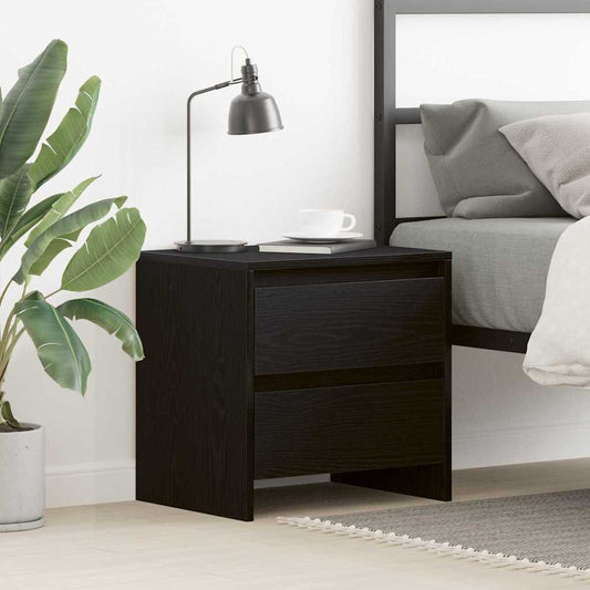 Nachttisch Schwarz Eichen-Optik 45 x 34 x 44.5 cm Holzwerkstoff
