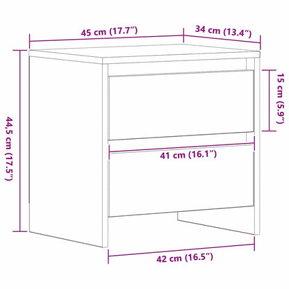 Nachttisch Schwarz Eichen-Optik 45 x 34 x 44,5 cm Holzwerkstoff