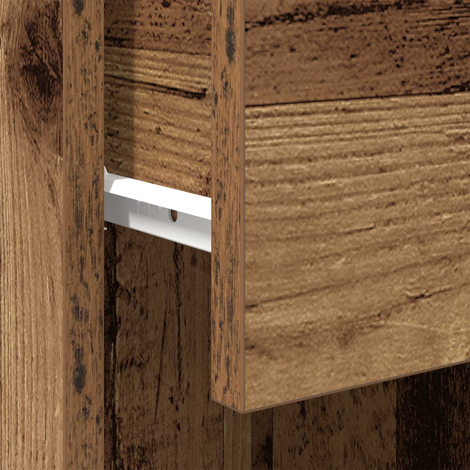 Badezimmerschrank mit Tür Altholz 32 x 34 x 90 cm Holzwerkstoff