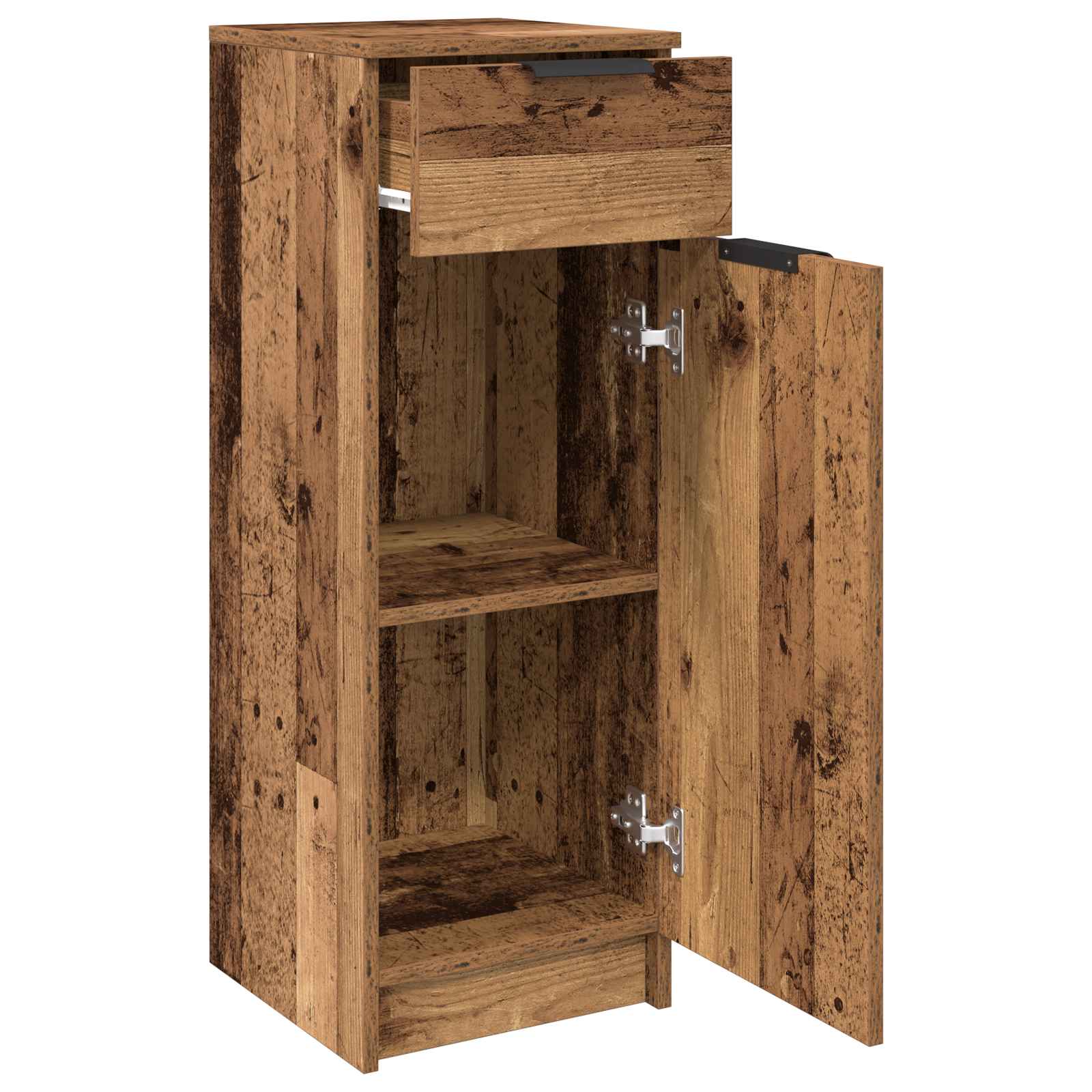 Badezimmerschrank mit Tür Altholz 32 x 34 x 90 cm Holzwerkstoff