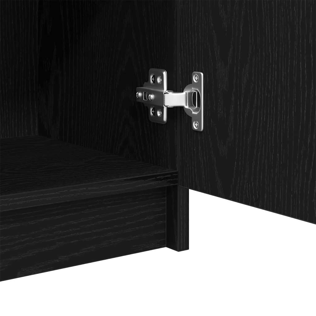 Badezimmerschrank mit Tür Schwarz Eichen-Optik 32 x 34 x 90 cm